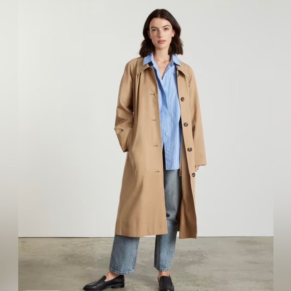 Everlane Gathered Drape Trench Coat Jacket